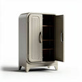 Metal storage cabinet with three shelves and modern design in beige 90 x 60 x 120cm