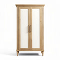 Wooden wardrobe with double doors and a light finish 150 x 80 x 40cm