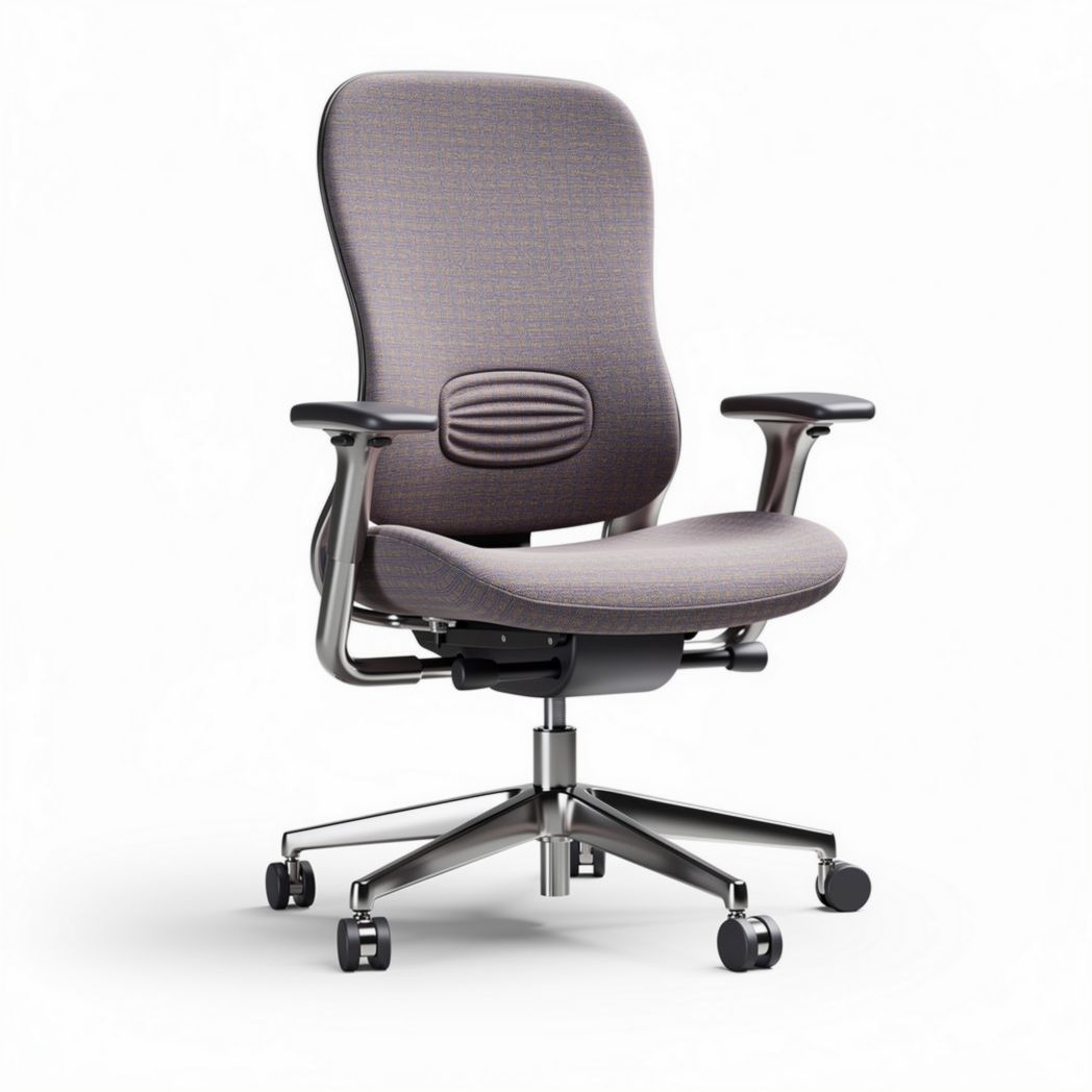 Ergonomic office chair with adjustable height and breathable fabric upholstery