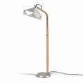 Modern floor lamp with geometric metal shade and wooden base 120 x 30 x 30cm