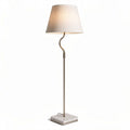Concrete base floor lamp with fabric shade and metal stem 30 x 30 x 150cm